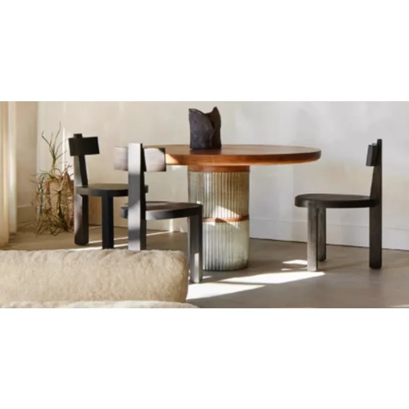 

Retro solid wood dining chairs, designer special-shaped backrest chairs, medieval ins B&B chairs