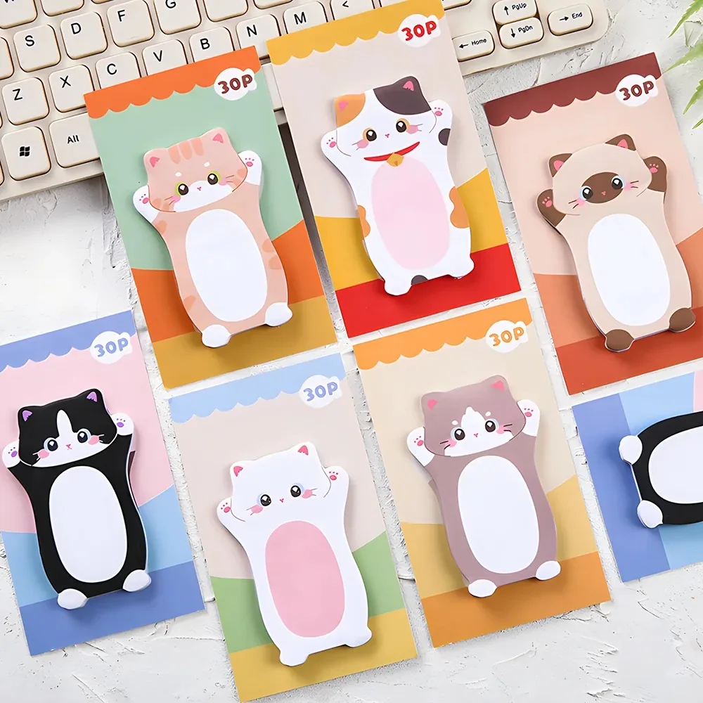 30sheets Cat Sticky Notes Cute Kawaii Memo Pad Index Check To Do List Sticker Funny Post Notepad Paper Stationery Daily Planner