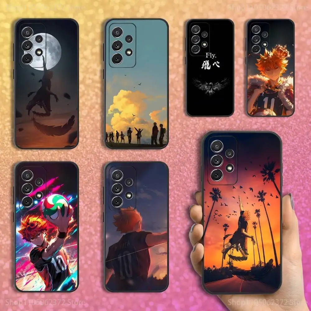 

H-Haikyuu Anime K-Karasuno Phone Case For Samsung S25,S24,S23,S22,S21,S20,S10,Ultra,Plus,Lite,FE,Soft Silicone Black Cover