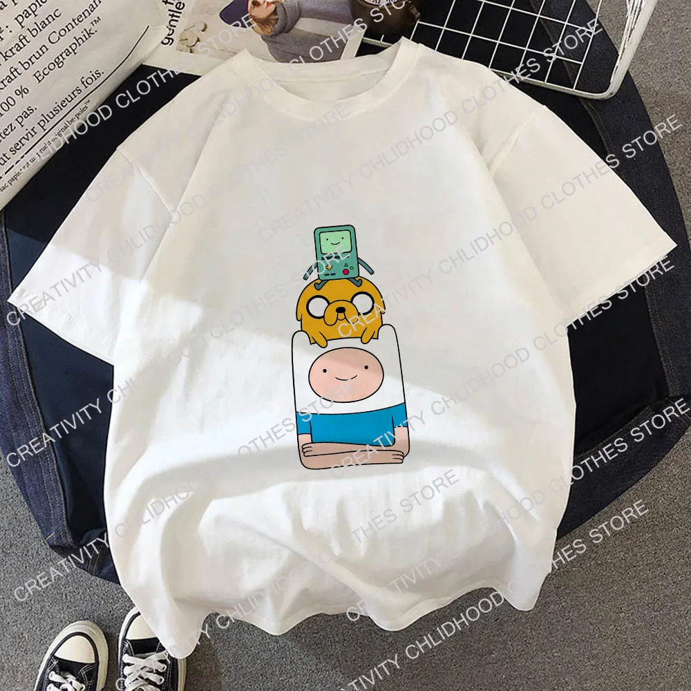 Adventure Time with Finn and Jake para niños, camisetas de dibujos animados para niños, ropa informal Kawaii, Tops de Manga de Anime para niños y