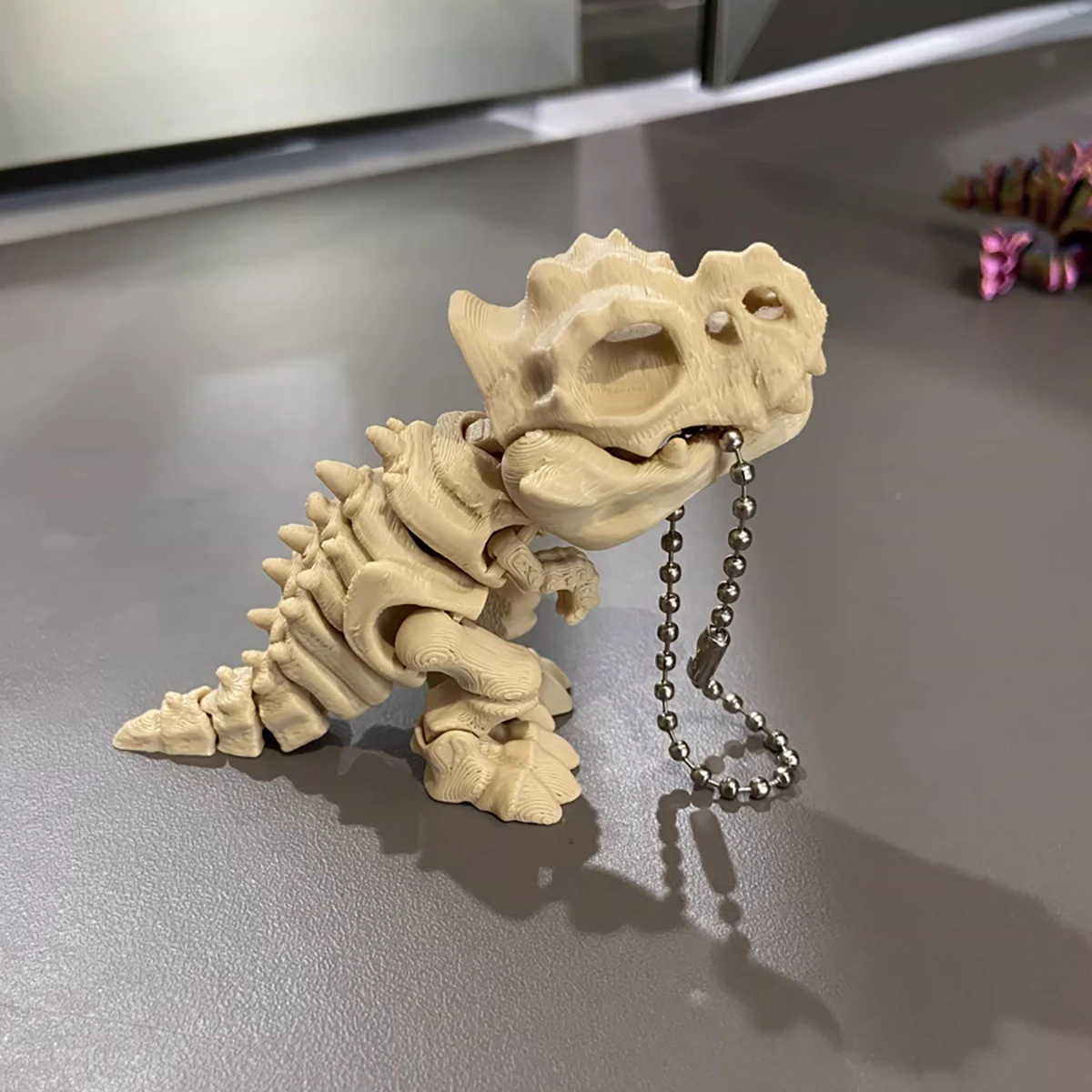 3D Printed Tyrannosaurus Rex Skeleton Model – Rotatable Joints, Decor , Dinosaur Gift for Kids’ Birthdays, Keychain