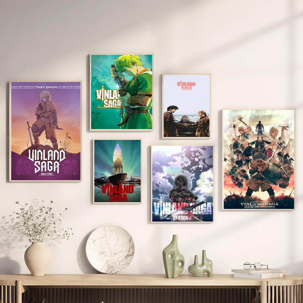 Vinland Saga Anime Vintage Posters Sticky Vintage Room Home Bar Cafe Decor Kawaii Room Decor