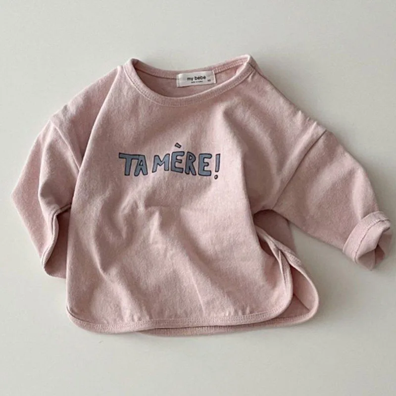 Autunno nuovo bambino magliette a maniche lunghe neonato cotone fondo camicia ragazzi ragazze lettera stampa Casual Pullover top vestiti per bambini