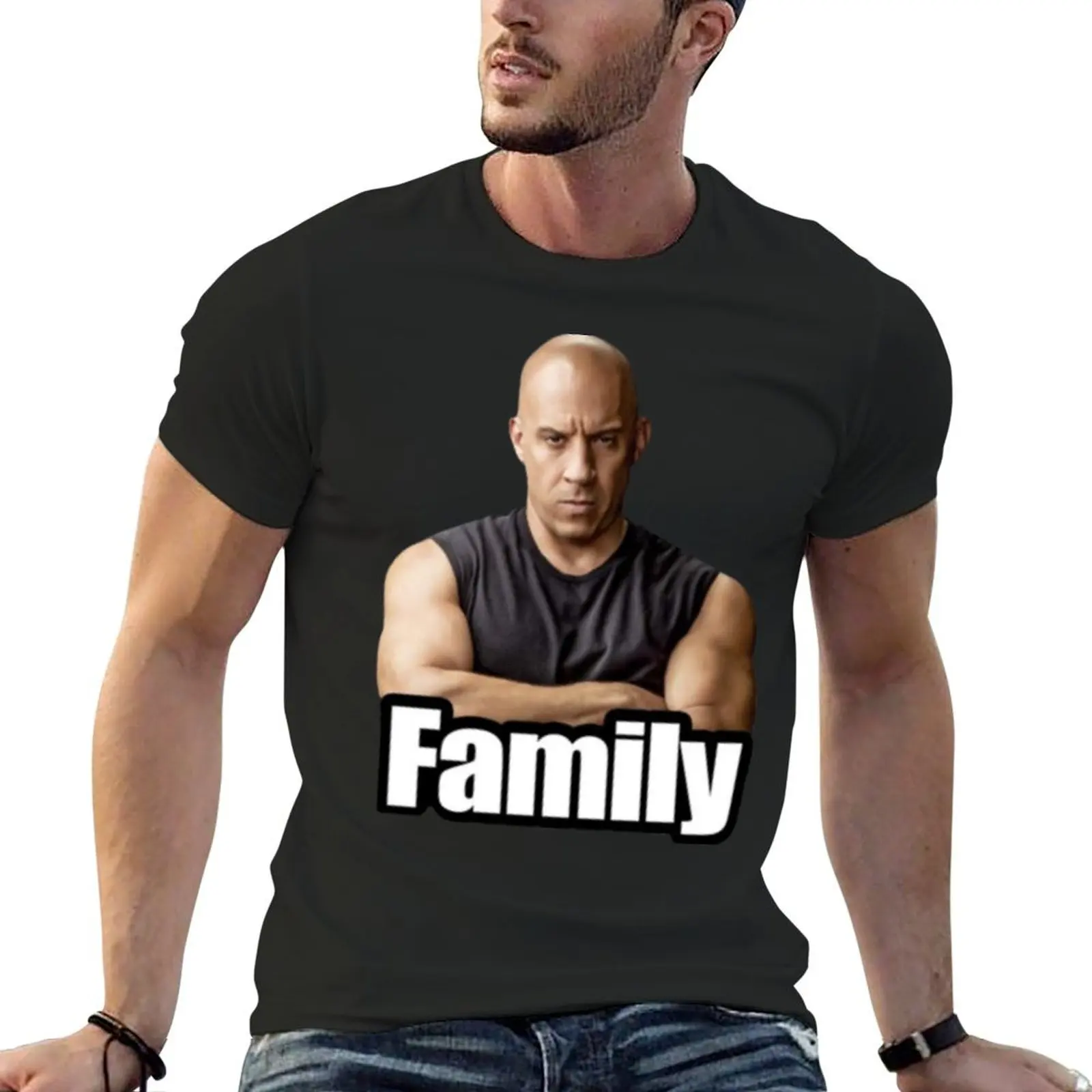 

Vin Diesel- FAMILY MEME T-Shirt customizeds plus size clothes men graphic t shirts