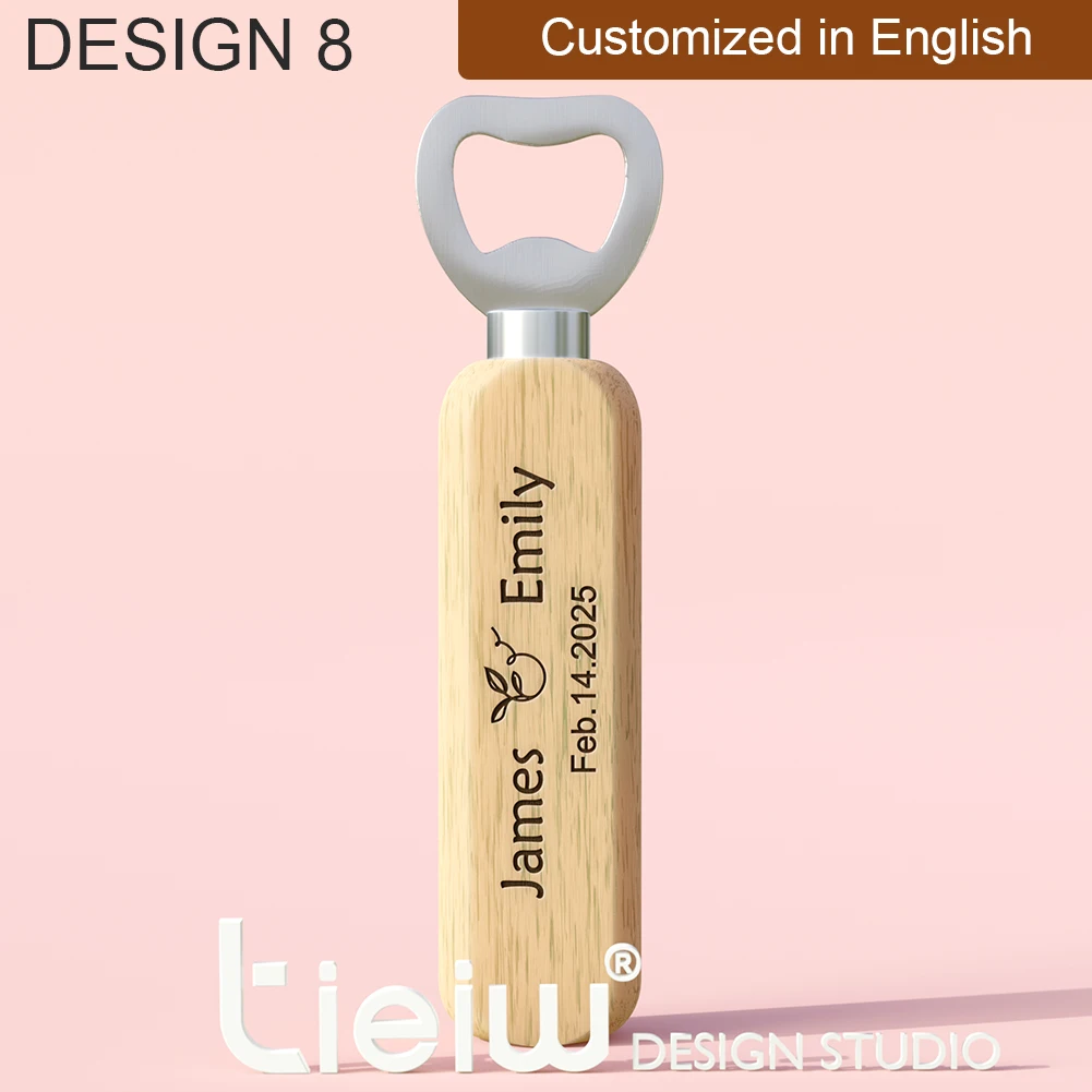 12 STKS Aangepaste Huwelijkscadeau Flesopener Bruiloft Gunsten voor Gasten Gepersonaliseerde Houten Opener als Cadeau voor Bruiloft Decoratie