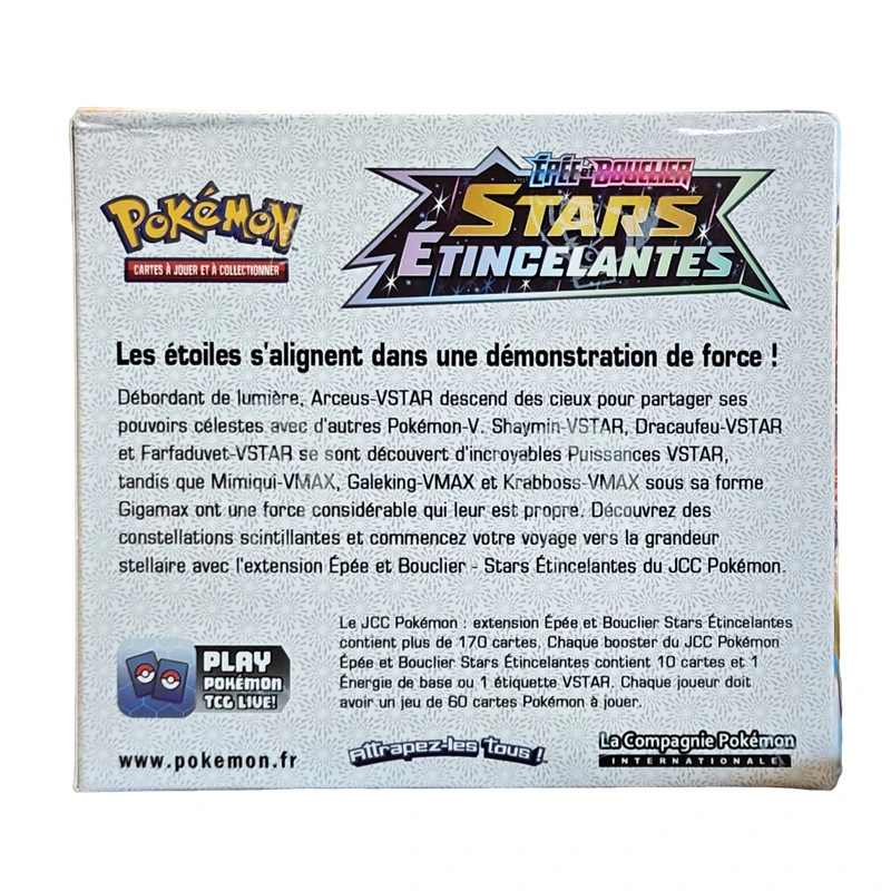 Franse versie Pokemon Booster Box TCG Trading Card Game Speelgoed Zwaard en schild Briljante sterren