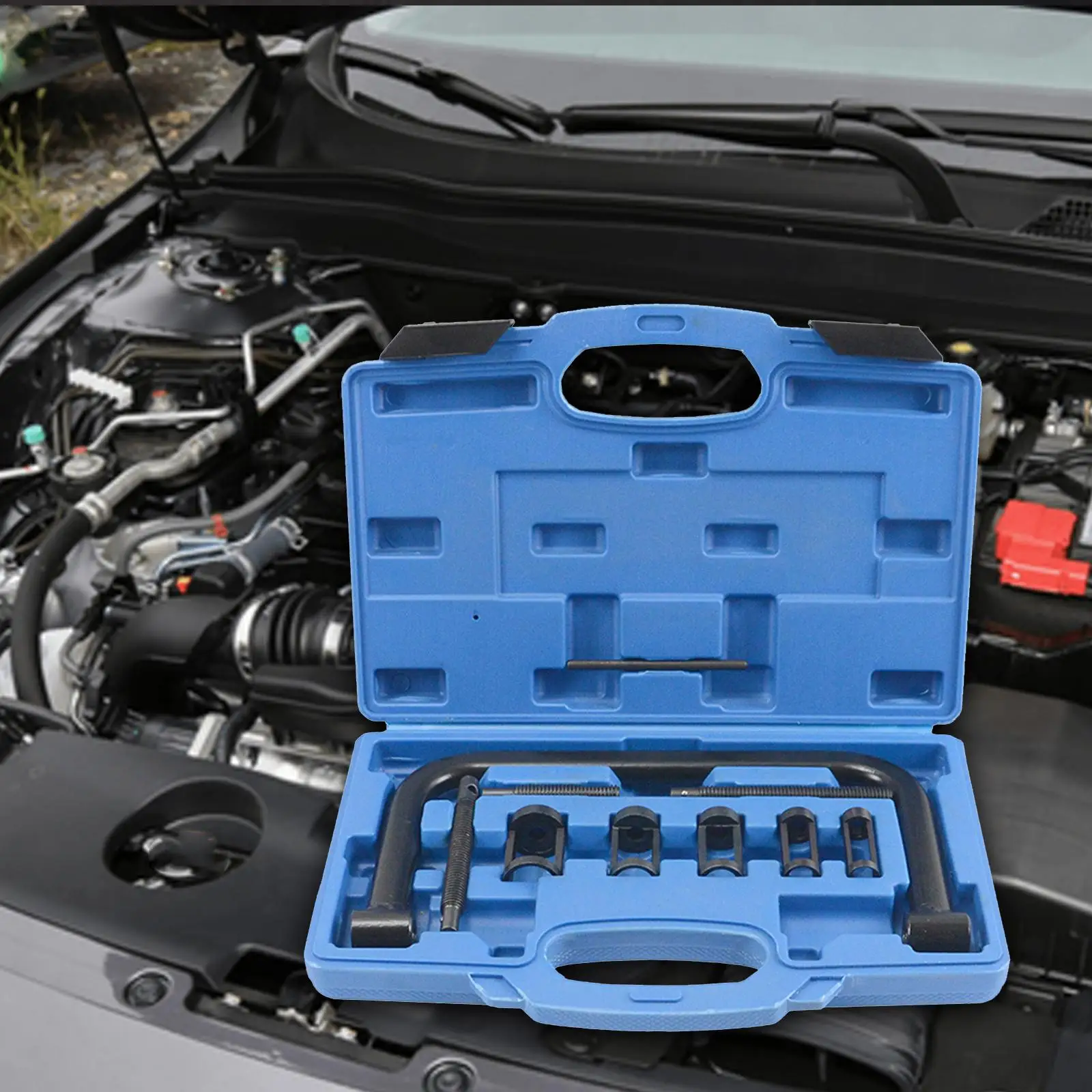 

Комплект для снятия пружин клапанов, металлический, синий кейс, для автомобилей и малолитражных двигателей XC4022