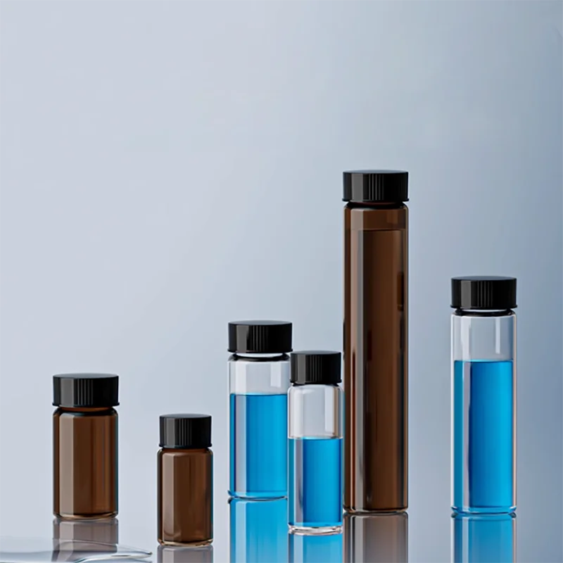 

10PCS Glass reagent bottle brown chemical sample bottle serum bottle injection bottle chromatography bottle flask pe cap