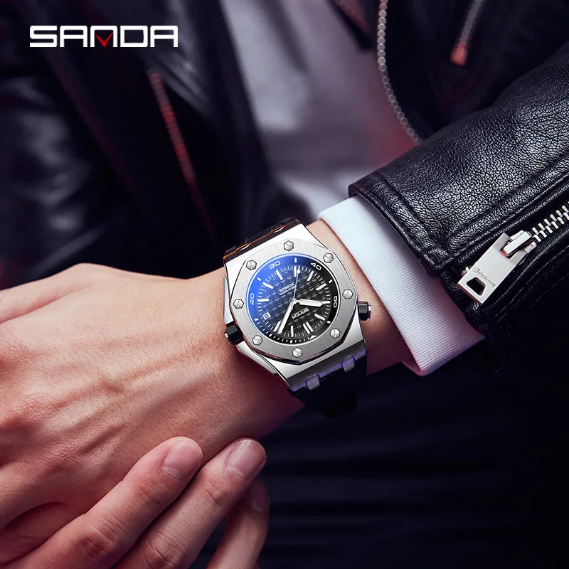 Sanda\'s new 7031 men\'s automatic mechanical movement quartz watch fashion sports men\'s watch