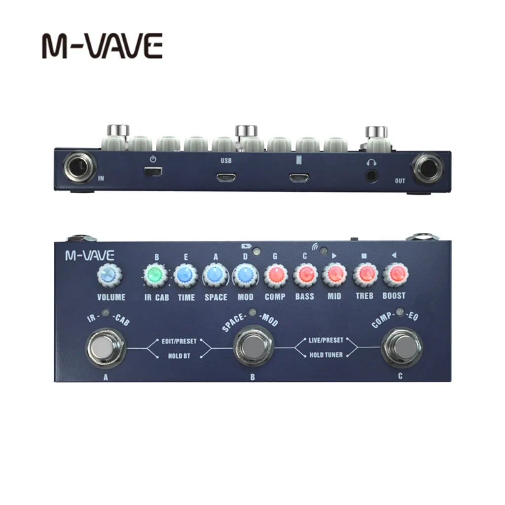 

M-VAVE CUBE BABY Delayed Multi-Effects for Guitar/Bass/Acoustic with 8 Analog and Vocal Reverb Shaker Pedal