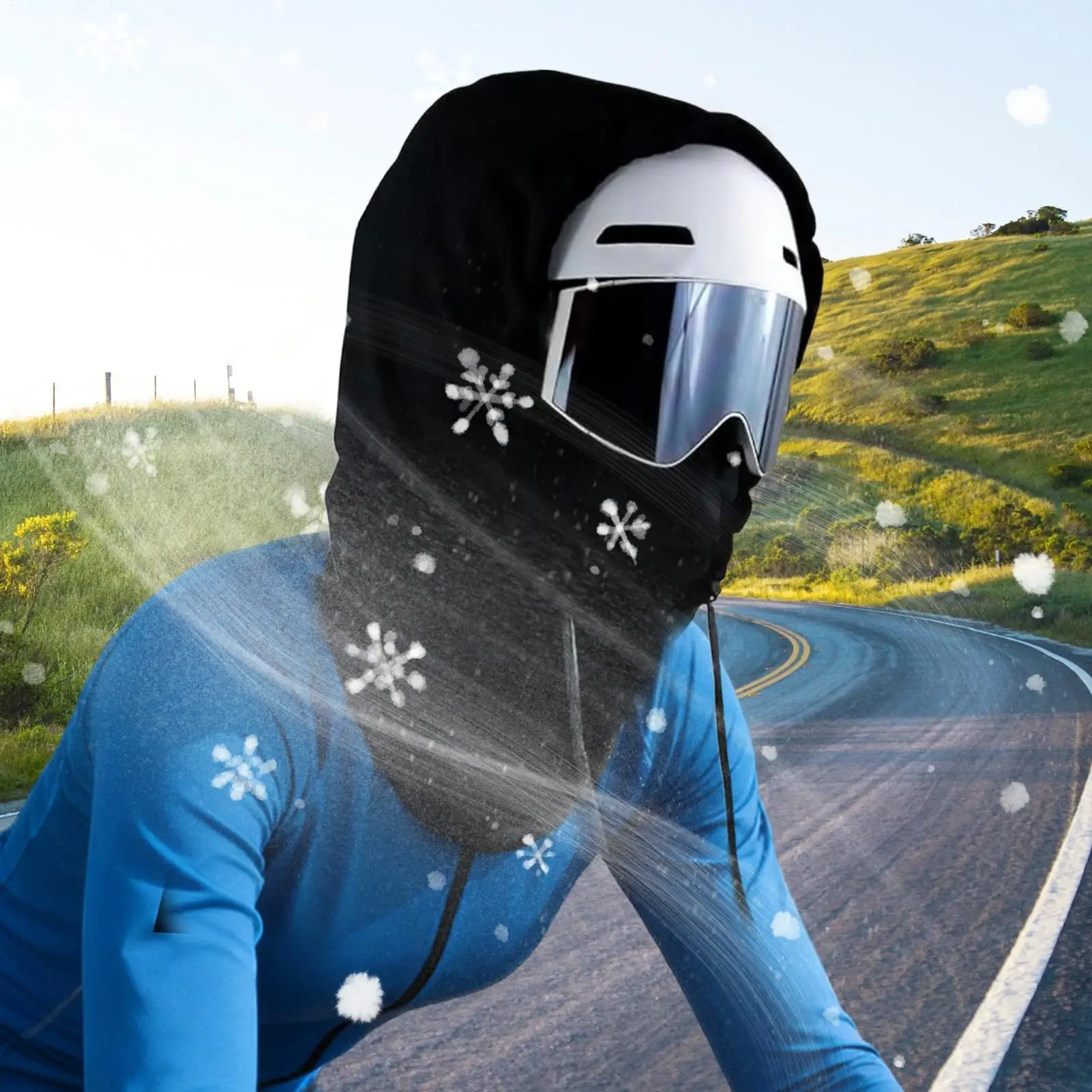 

Fleece Hood Breathable Fleece Waterproof Warmer With Adjustable Drawstring Motorcycle Face Cover For Cycling Dust Outdoor Work