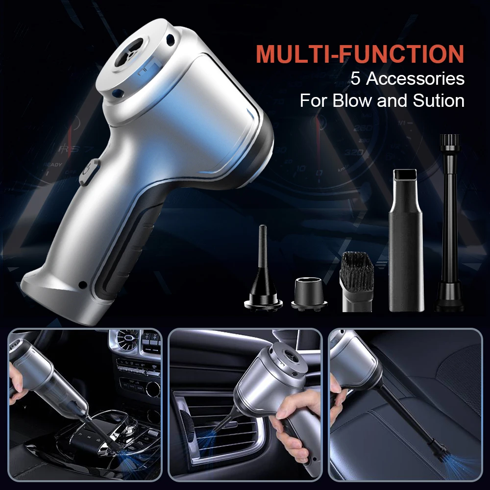 Car Wireless Vacuum Cleaner Strong Suction Handheld Wet Dry Auto Vacuum Home & Car Dual Use Mini Vacuum Cleaner Home Appliance