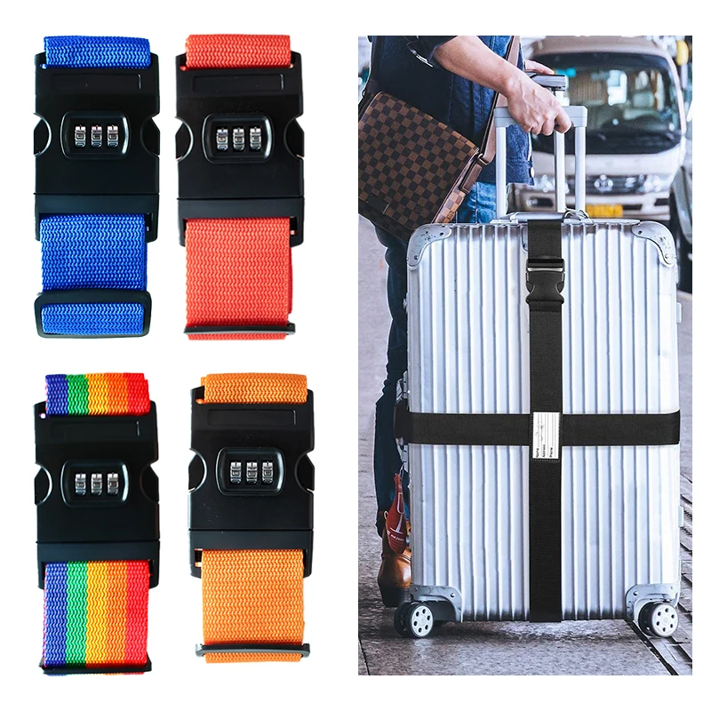 

4PCS/6PCS/8PCS Travel Luggage Strap Adjustable Password Lock Packing Belt Baggage Secure Lock Anti-theft Luggage Suitcase Buckle