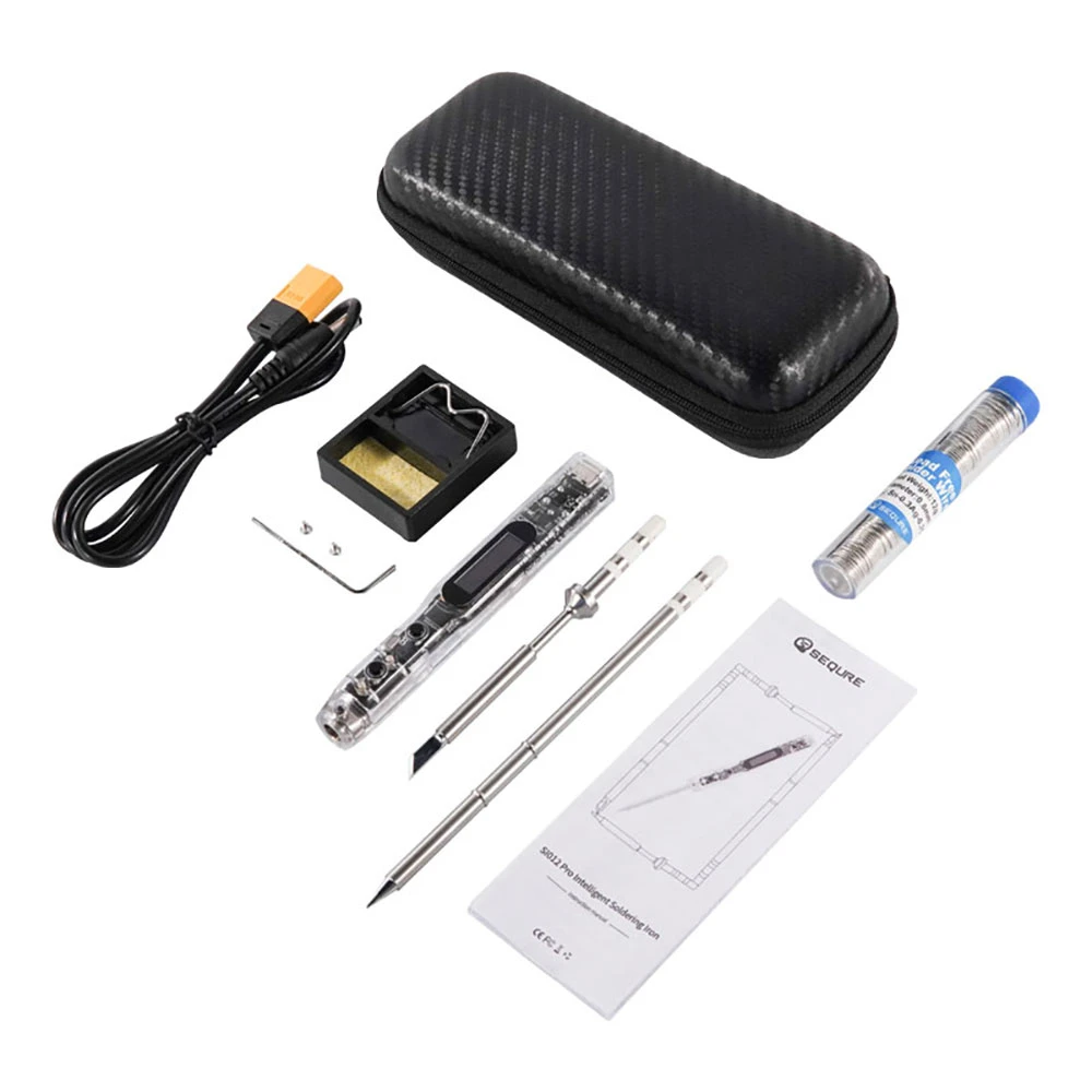 SEQURE SI012 Pro Intelligent OLED Soldering Iron Adjustable Sensitivity Built‑in Buzzer PD3.0 For T12 TS Tips SMD Repair Tool