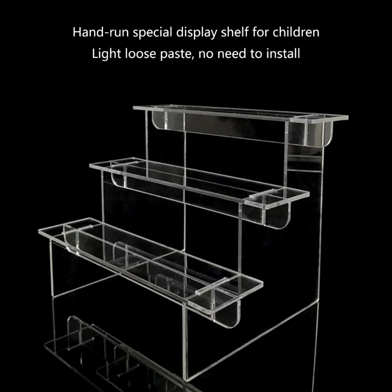 Transparent Acrylic Rack Stand Figurines Showcase Display Shelf 1-5 Tiers