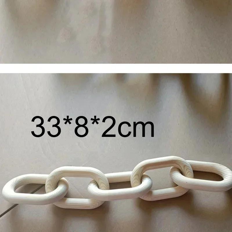 1pcs 2026new model wooden chain link bohemian hand carved ornament modern rustic decor for farmhouse bedroom & coffee shop
