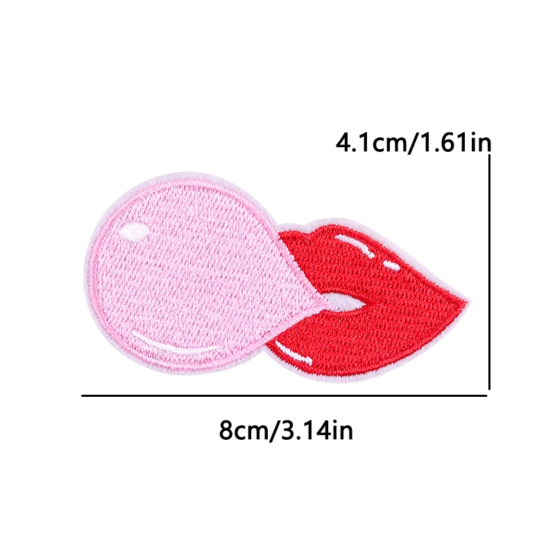 Cherry Heart Lips Car Embroidery Patch Cartoon Iron On Patches For Clothing Thermoadhesive Patches On Clothes Sticker Sewing DIY