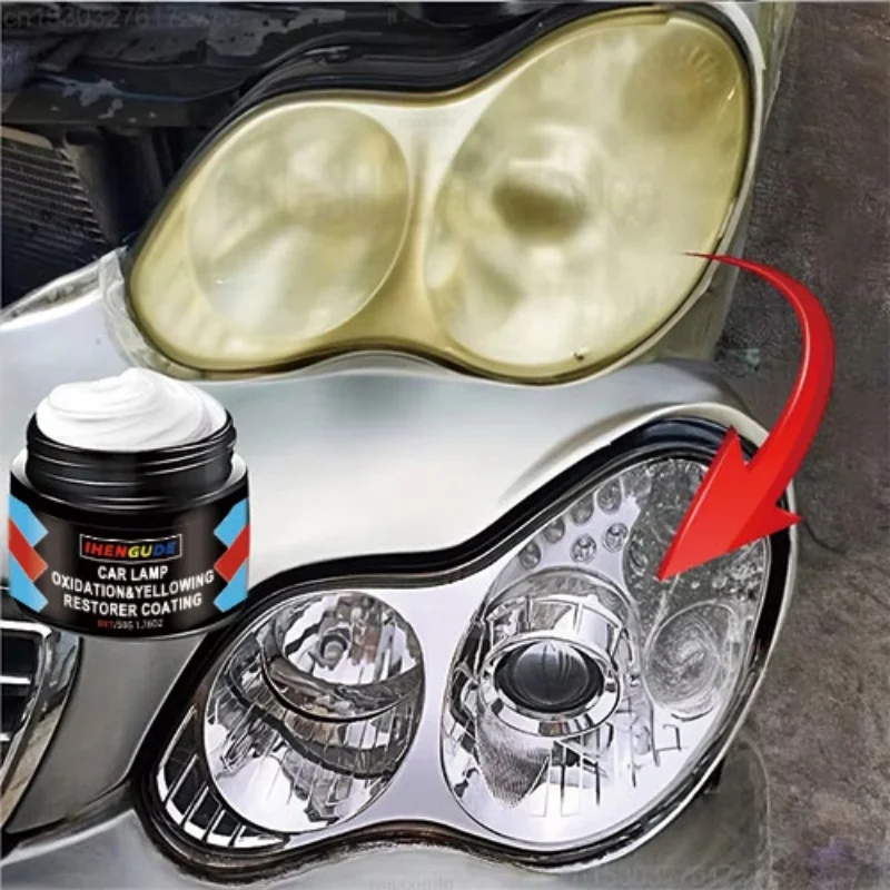 Car Headlight Restoration Polishing Kit - Scratch Remover & Oxidation Cleaner Repair Paste for Headlamp Assembly