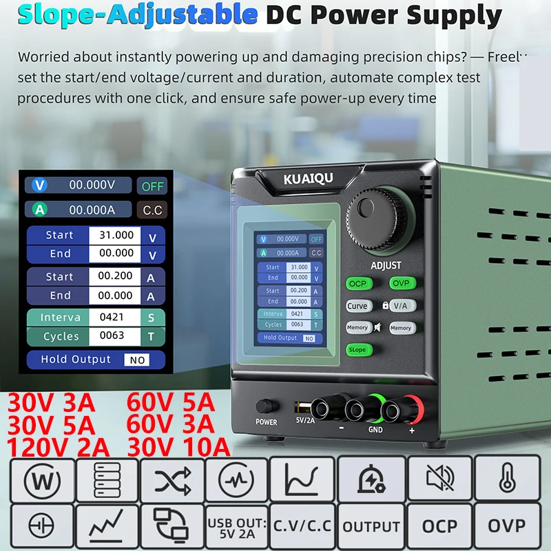 Programmable DC Power Supply Linear Power Supply 30V 5A Electronic Research and Development Laboratory Power Supply Slope Button