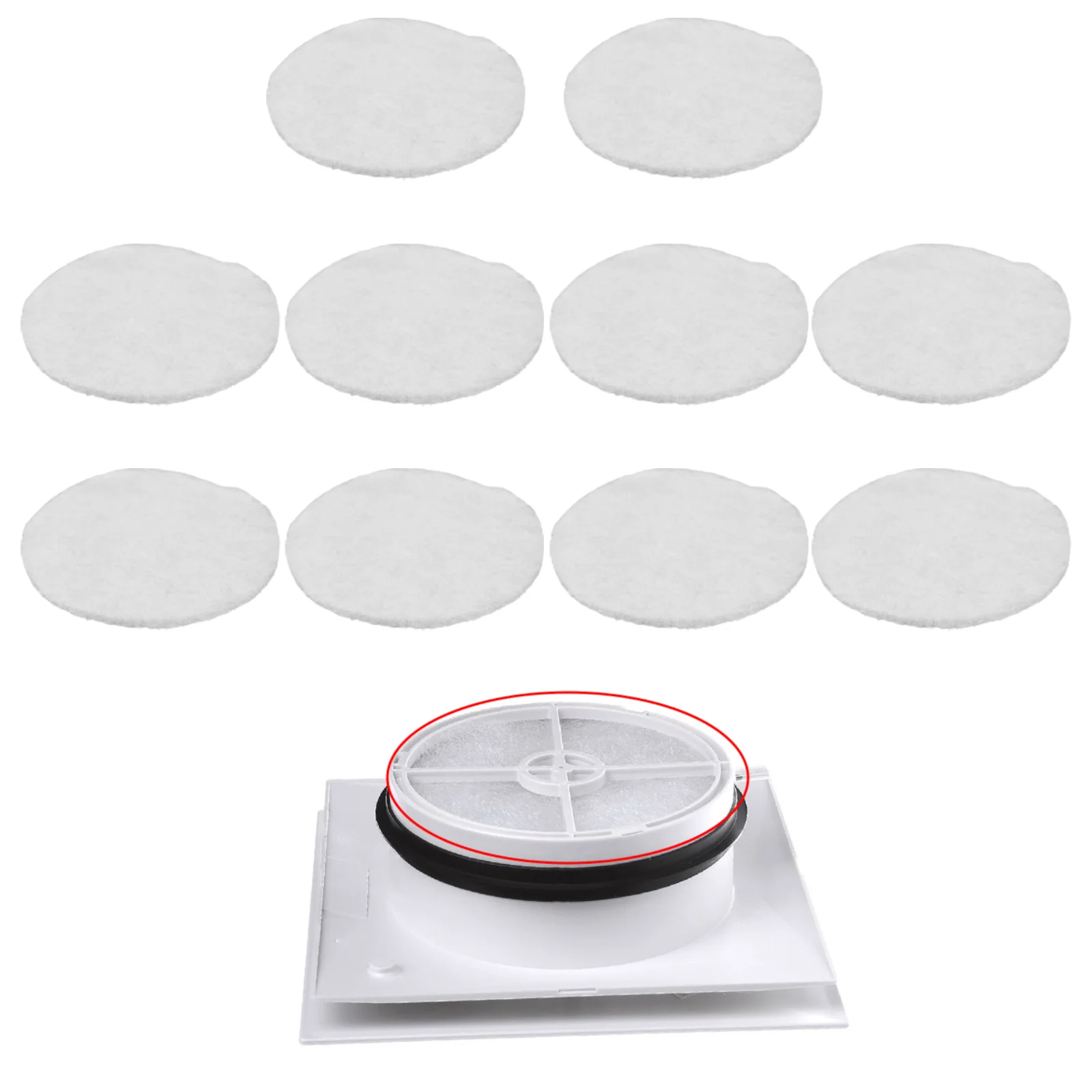 10pcs G3 Air Filter 110mm For Helios ELF-DLV 125 Coarse Synthetic PET Fiber Ventilation Replacement Part White
