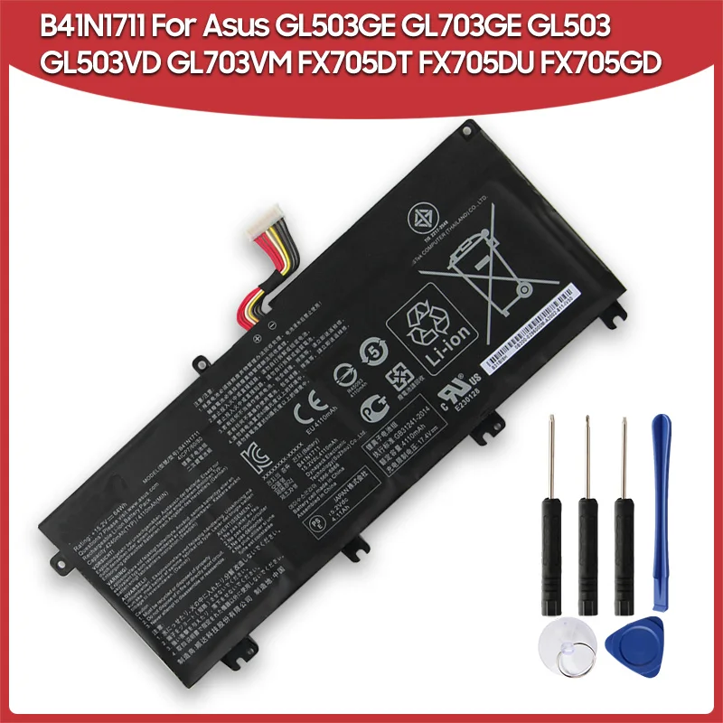 

64Wh Replacement Battery B41N1711 For ASUS GL703VD FX705DT FX705DU FX705GD FX705GE FX765GM GL503GE GL703GE GL503 FX503V GL703VM