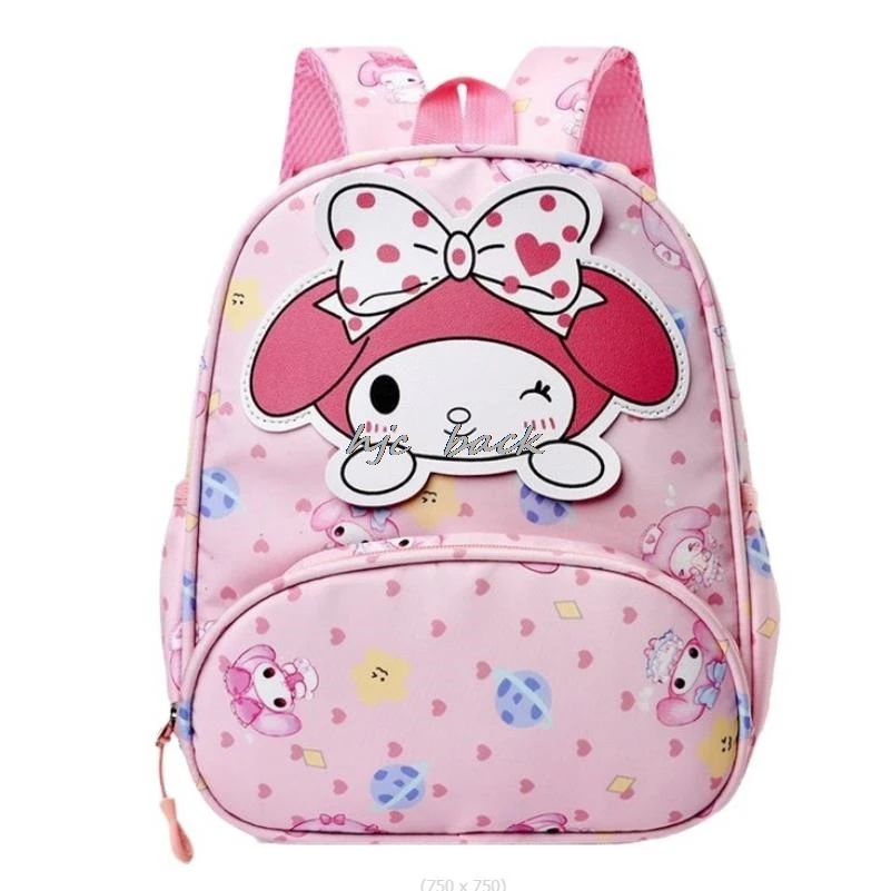 Adorável Kuromi Melody Mochilas para menina, Hello Kitty sacos escolares para a escola primária, grau 1 alunos, mochila, mochilas infantis