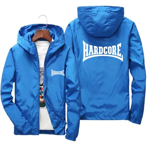 Imagen 2 del producto Chaqueta Hardcore cortavientos abrigo de piloto cazadora con cremallera para hombre impermeable de secado rápido prendas de vestir deportivas 6XL