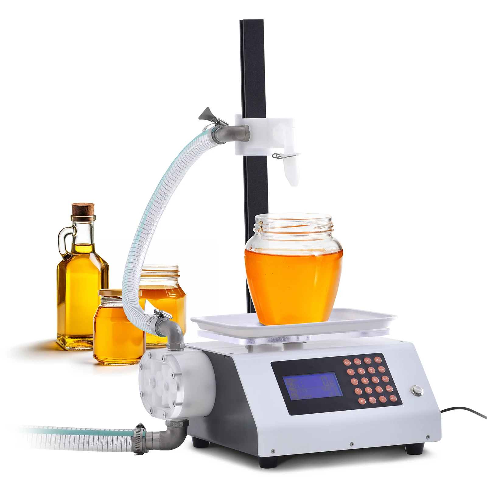 SucceBuy Automatic Liquid Filling Machine Bottle Water Filler Gear Pump Digital Control for Perfume Beverage Olive Oil 50-5000g