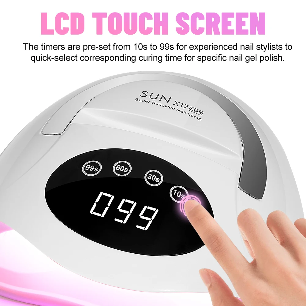 320W UV Light Dryer for Nails Gel Polish with 72 Lamp Beads 4 Timer Setting HD Display Screen Auto Sensor Professional Nail Lamp