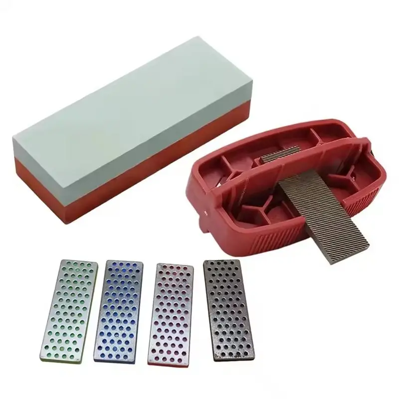 FSTE-Adjustable Ski Snowboard Sharpener Kit - 240/360/500/1000 Grit For Precisie Tuning & Deburring