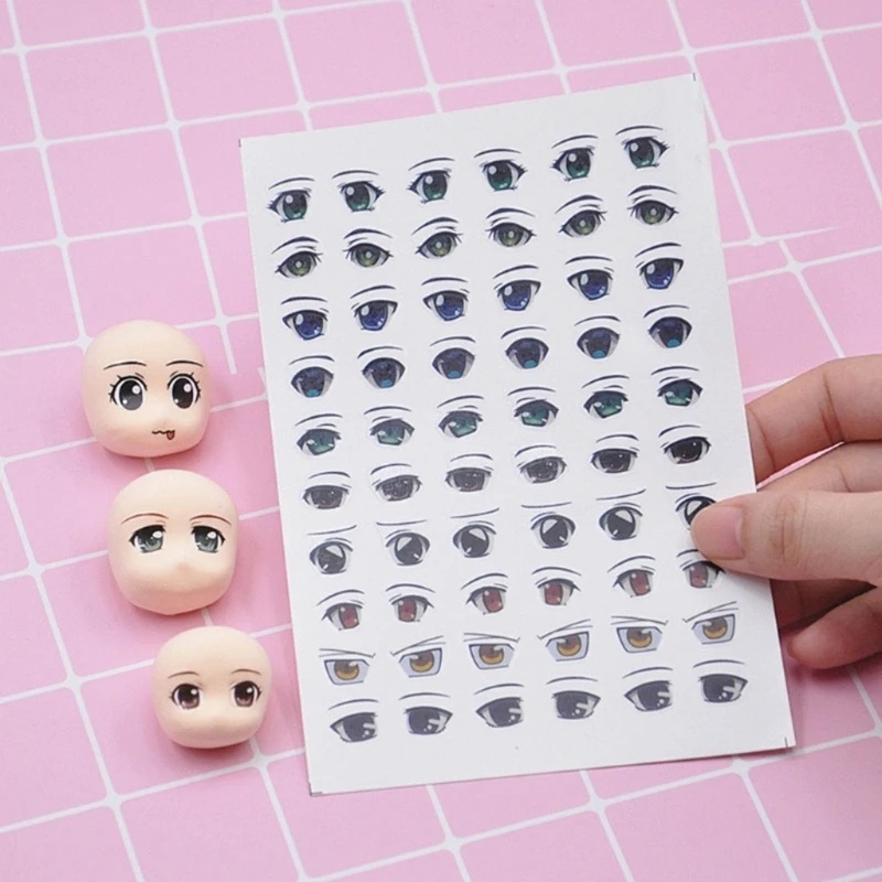 11 Sheet Water Stickers Cartoon Eye Stickers Eyeball Stickers Eyeball Decals Water Decals for Dolls Face Makeup Stickers