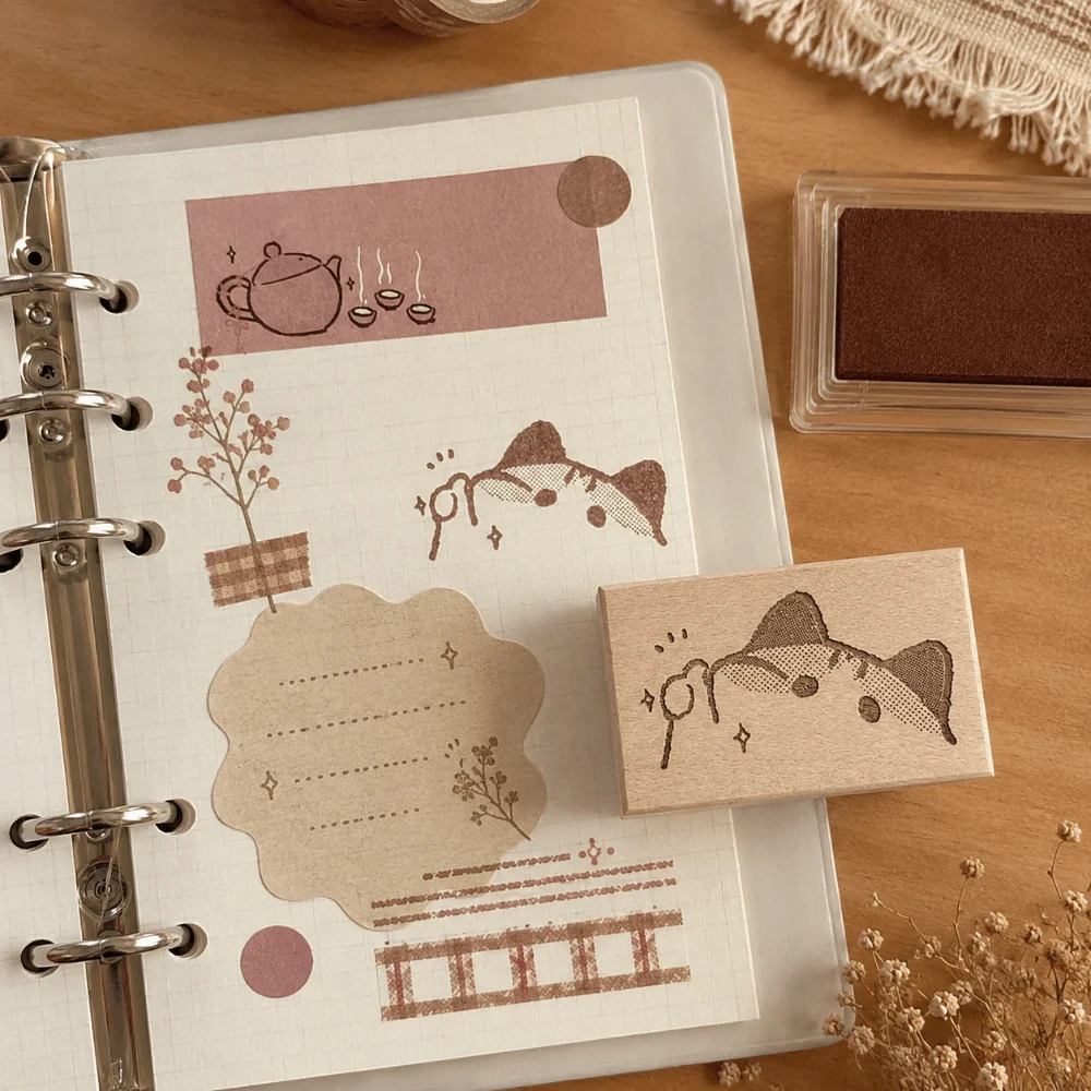 Bread-shaped Rubber Stamp Cartoon Design Soft Rubber Decorative Seal Lightweight Mini Size Solid Wooden Grip Wooden Rubber Stamp