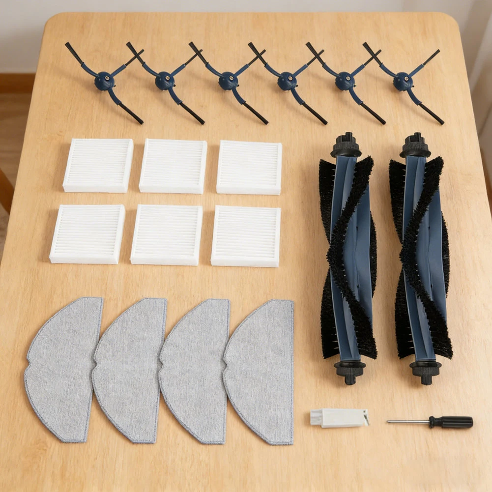 

Запасные части для робота-пылесоса Eufy G50 Hybrid/ L60 Hybrid/L60 HybridSES: 2 основные щетки, 6 боковых щеток, фильтры.