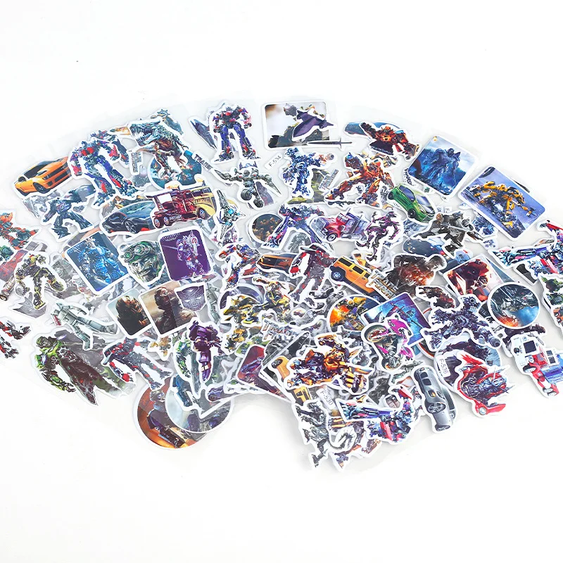 

12 Sheets Non Repetitive Transformers Bubble Children's Stickers 3D S Kindergarten Cartoon Reward Stickers Gift