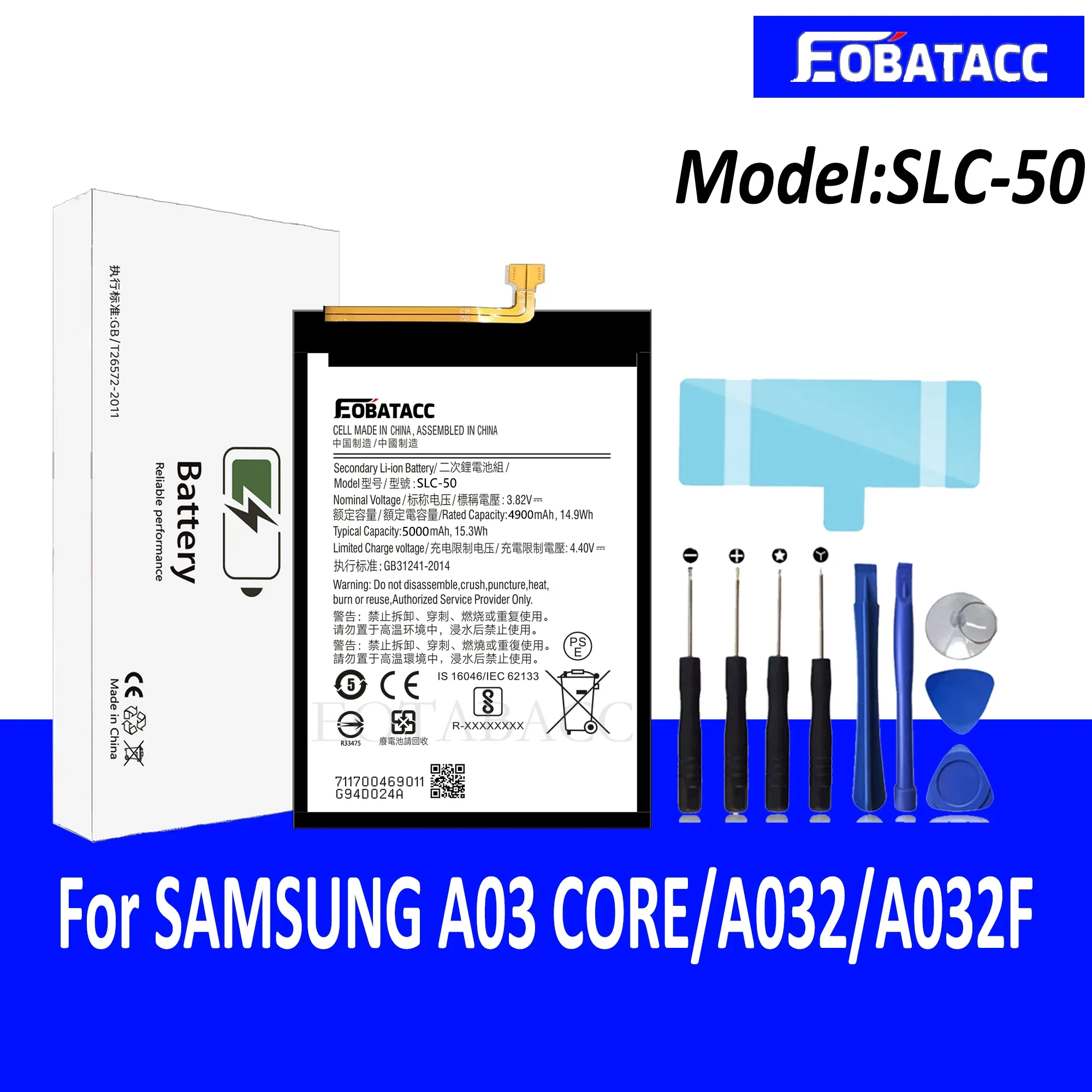 

EOTABACC 100% New high capacity Battery SLC-50 For Samsung A03 CORE Battery +Tools