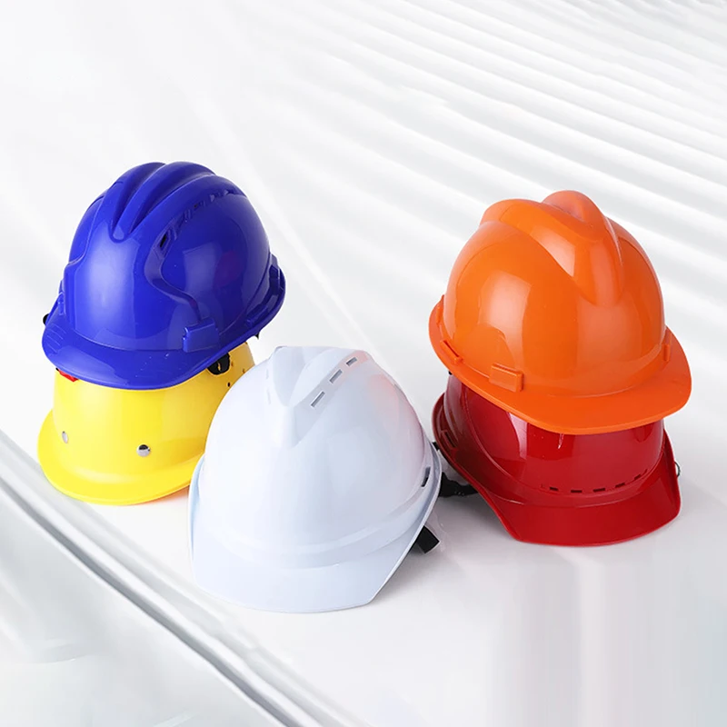 V-shaped PE Safety Helmet Adjustable Easy To Notice For Construction Workers Helmet Impact-Resistant Protective Helmet