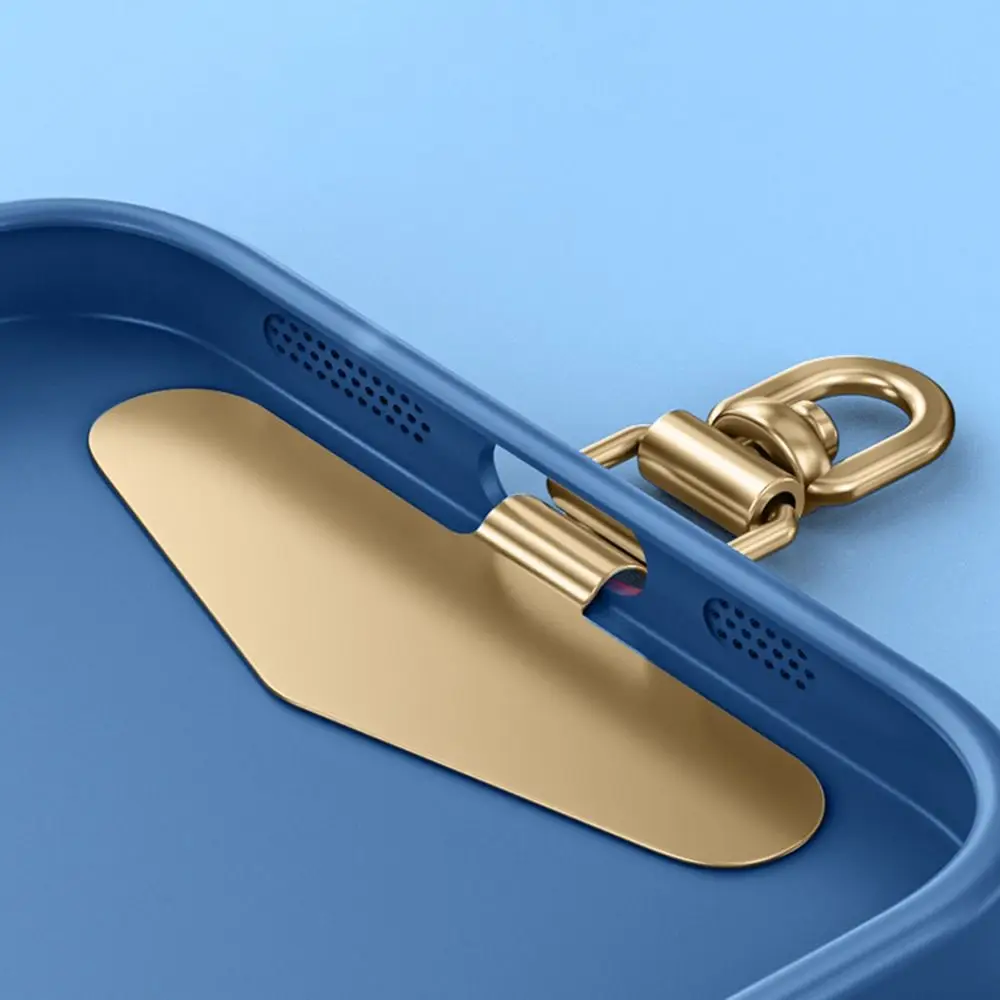 Ultra-thin Phone Lanyard Clip Patch 360° Rotatable Stainless Steel Phone Case Hanging Rope Snap Strap Anti-fall