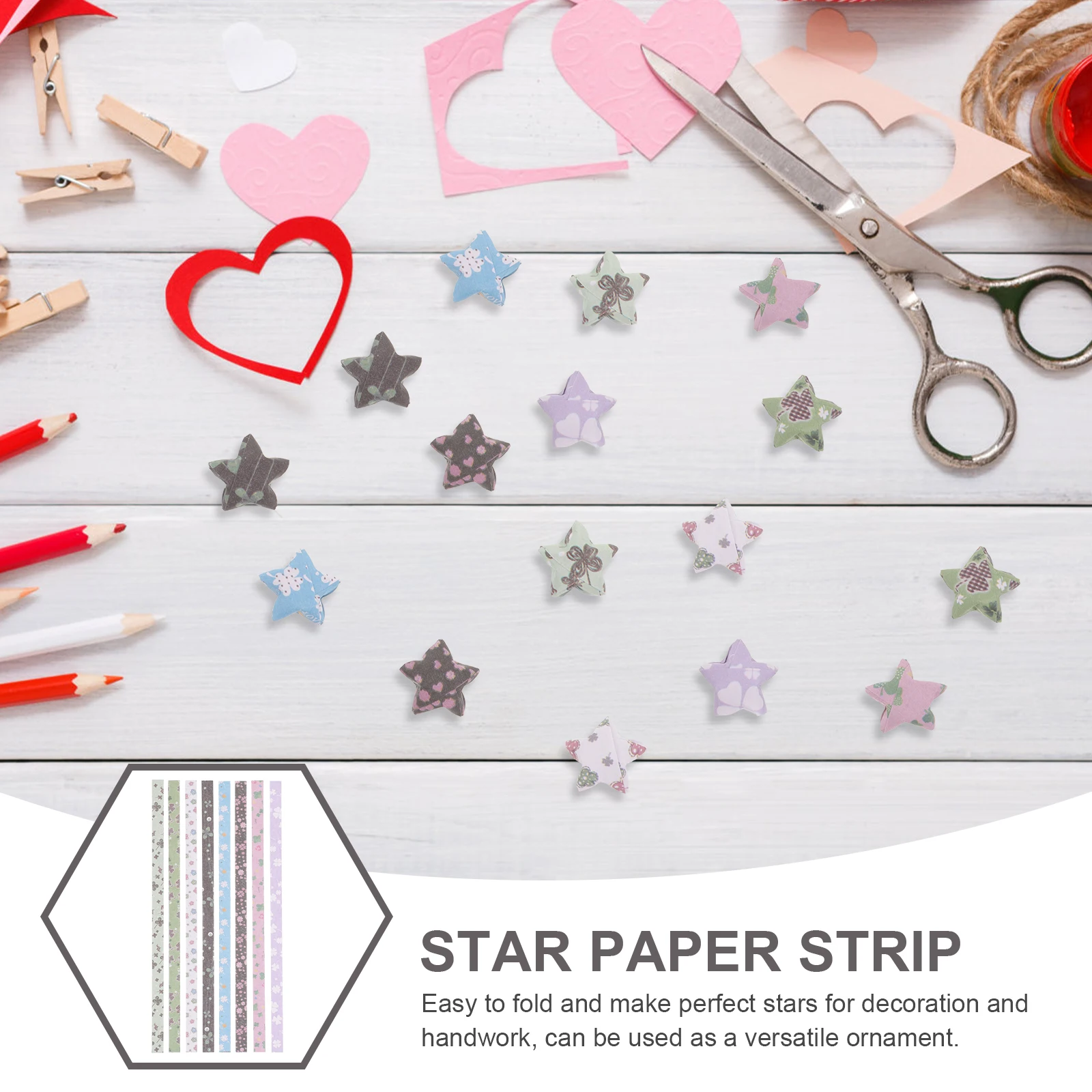 

540pcs Four Leaf Paper Strips Children Stars Kids Folding DIY Decorative Star Festival Craft Project Art Handmade