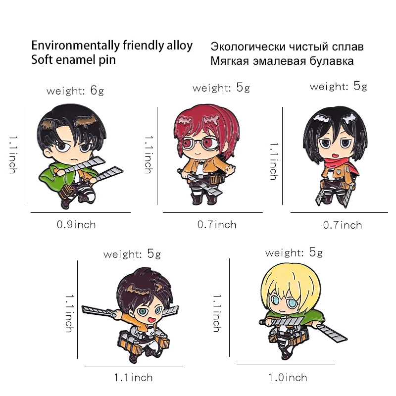 Attack on Titan Chibi Enamel P - Levi Jewelry & Watches Inc ulasan dan harga