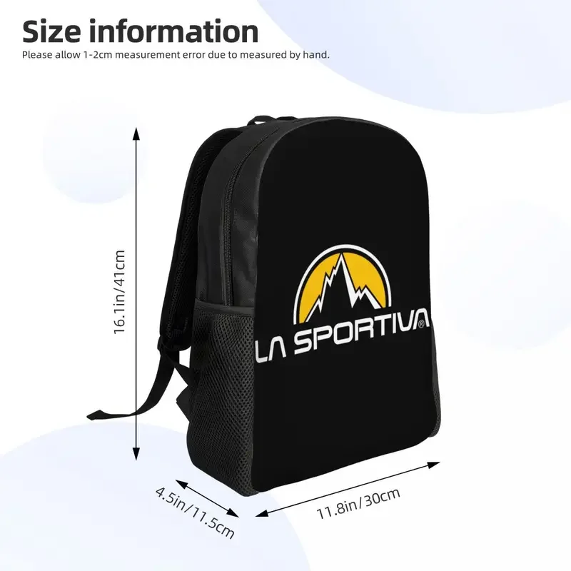 Custom La Sportiva Logo Backpacks for Men Women Water Resistant School College Bag Printing Bookbag