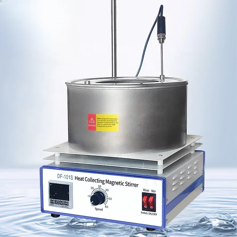 DF-101T 5L Capacity High Volume Heat Collecting Magnetic Stirrers Water and Oil Bath Pan Electric Heating Mixer