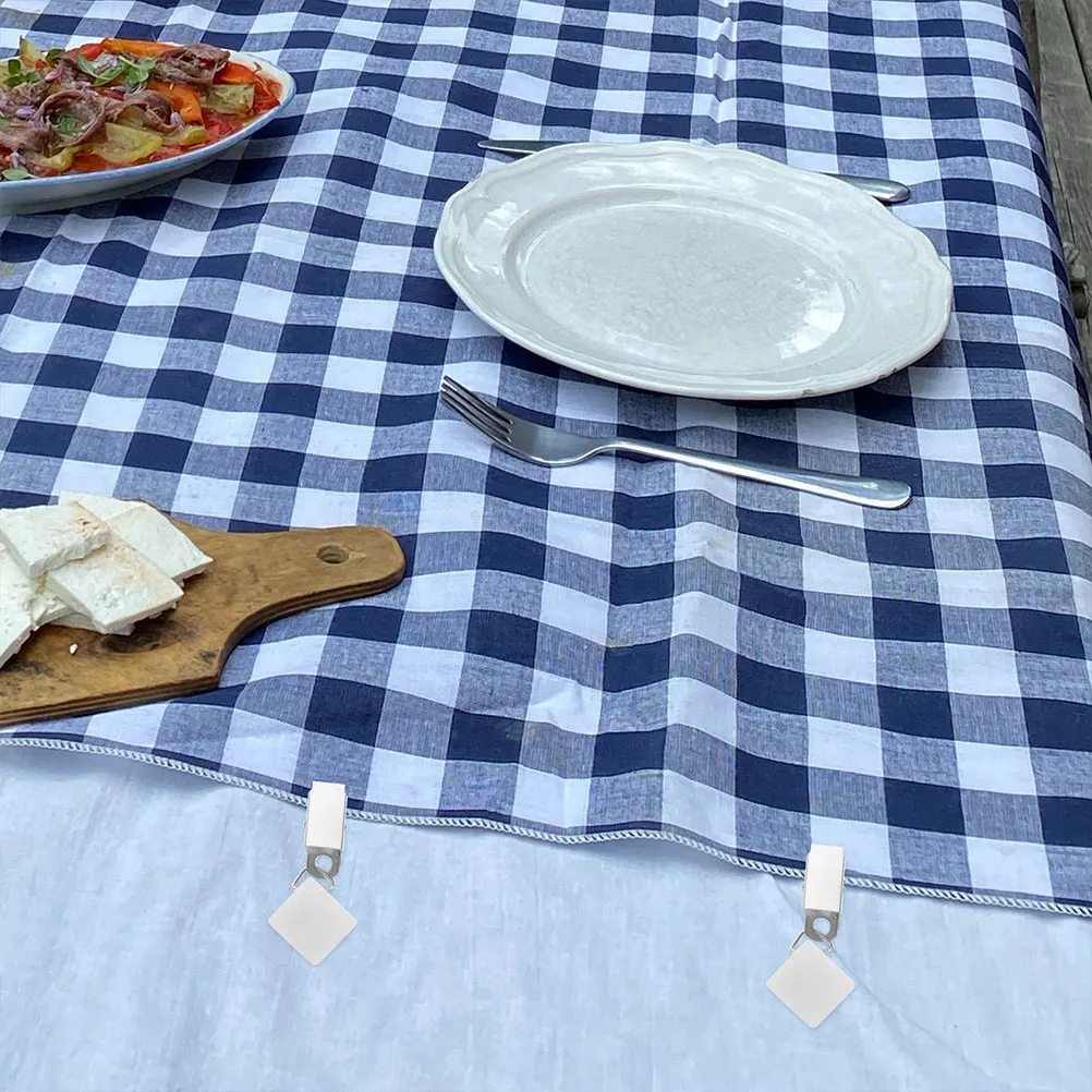 

6 Pcs Tablecloth Windproof Clip Stone Covers Weights Dining Tablecloths for Outdoor with Clips