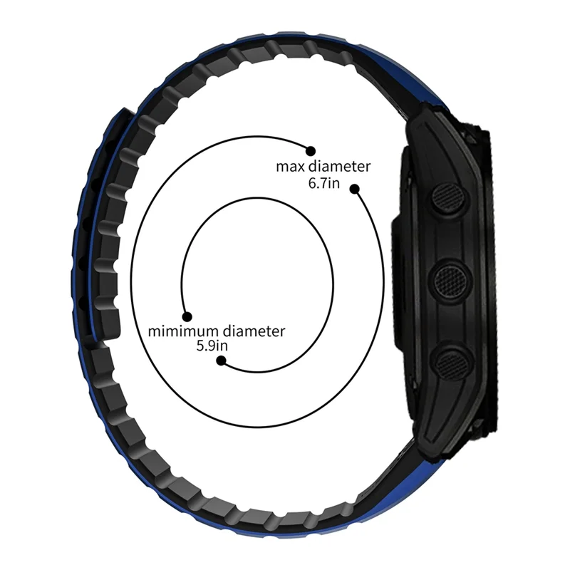 

-ABDH Подходит для Garmin Fenix5/5X/6X/7X Garmin, двухцветный силиконовый магнитный ремешок, быстросъемный ремешок 22 мм, легко устанавливается, легко