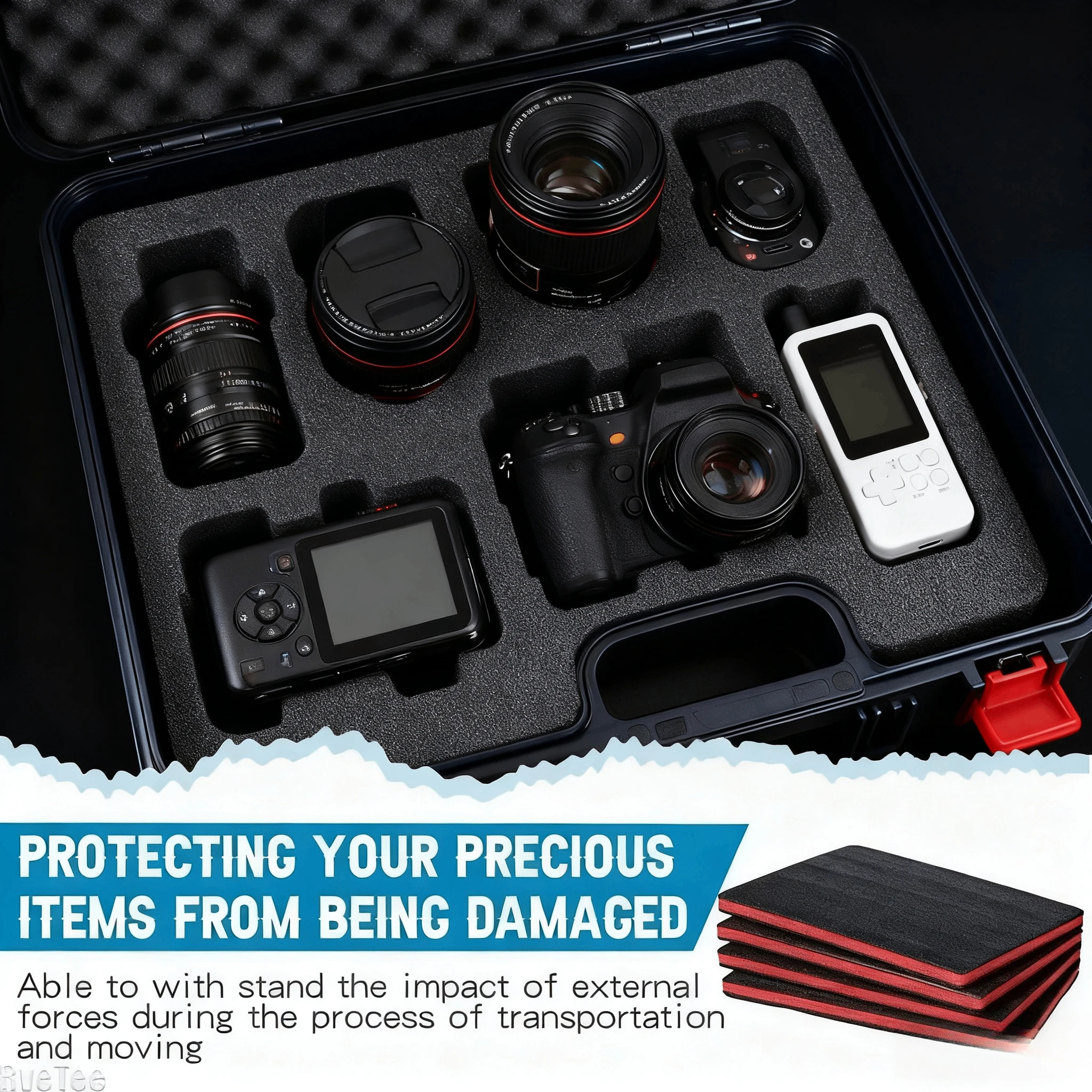 4 Pcs Foam Pad Insert Set - Tool Case/Camera Case Cushion Lining, Plastic Packaging Foam for Transportation DIY Crafts