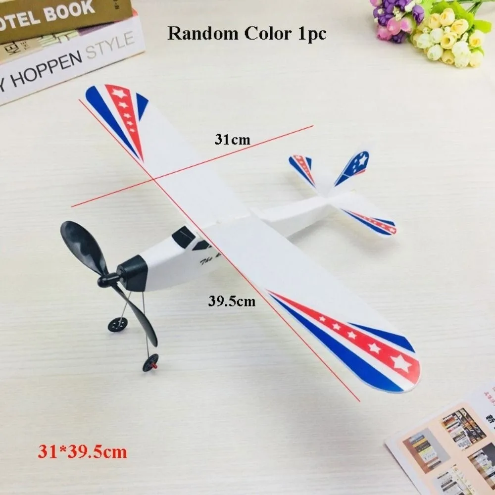 

Ligthweight Airplane Glider Toy Model Popular 3 Styles Rubber Band Powered Helicopter DIY Assemble Airplanes Toy
