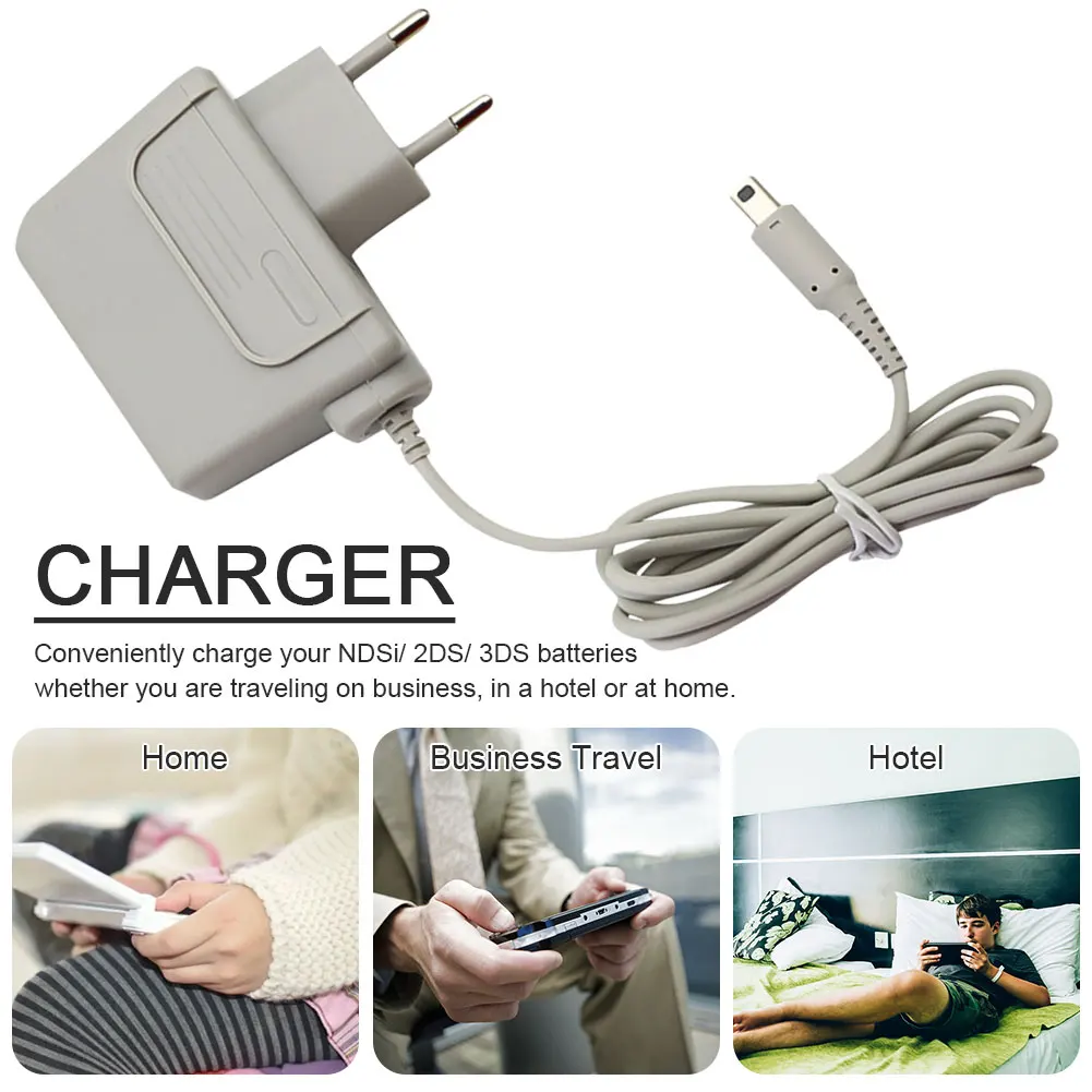 AC110V-240V US Power Adapter Met Opvouwbare Prong EU Plug Lader Voeding Oplaadadapters Voor 3DS/NIEUWE 3DS XL/NDSI