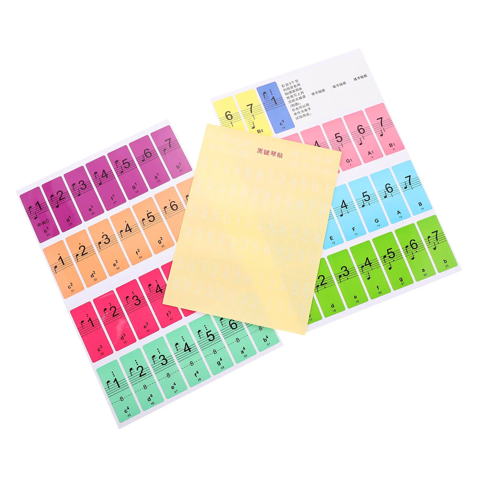 2 قطعة ملصق البيانو مقاوم للماء مضاد للعرق سهل التركيب إزالة دائم ممارسة المعونة للمبتدئين ملصق البيانو التسمية #5