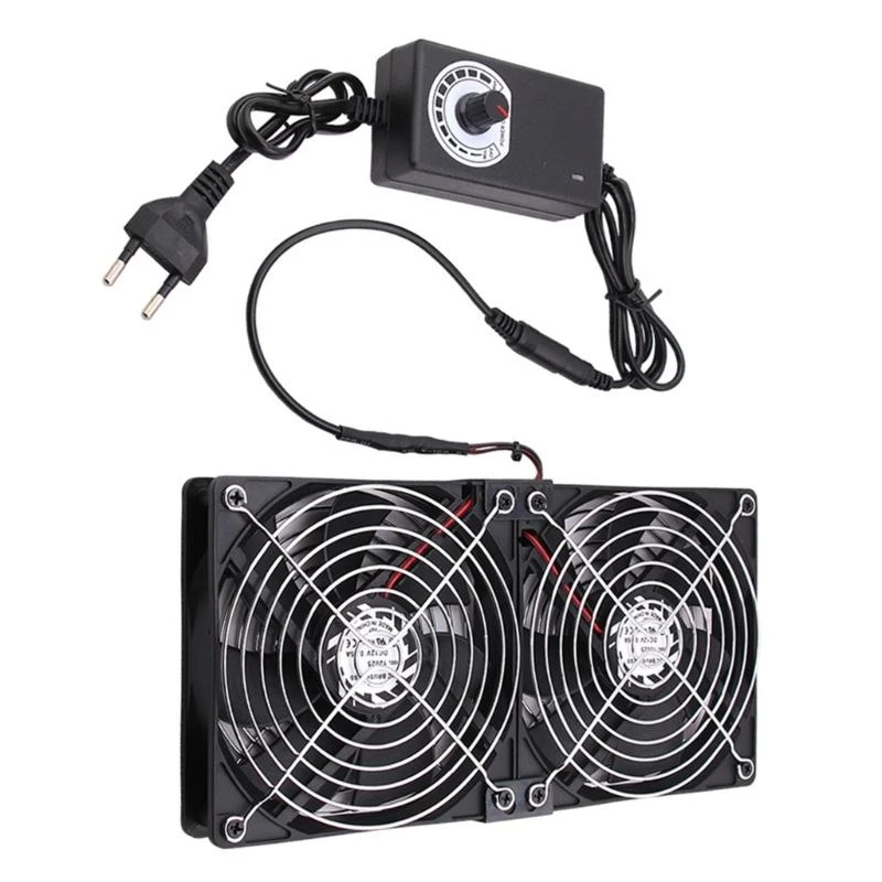 120mm 100-240V Double USB Fan para dissipação calor eficiente 2750rpm, 20cfm