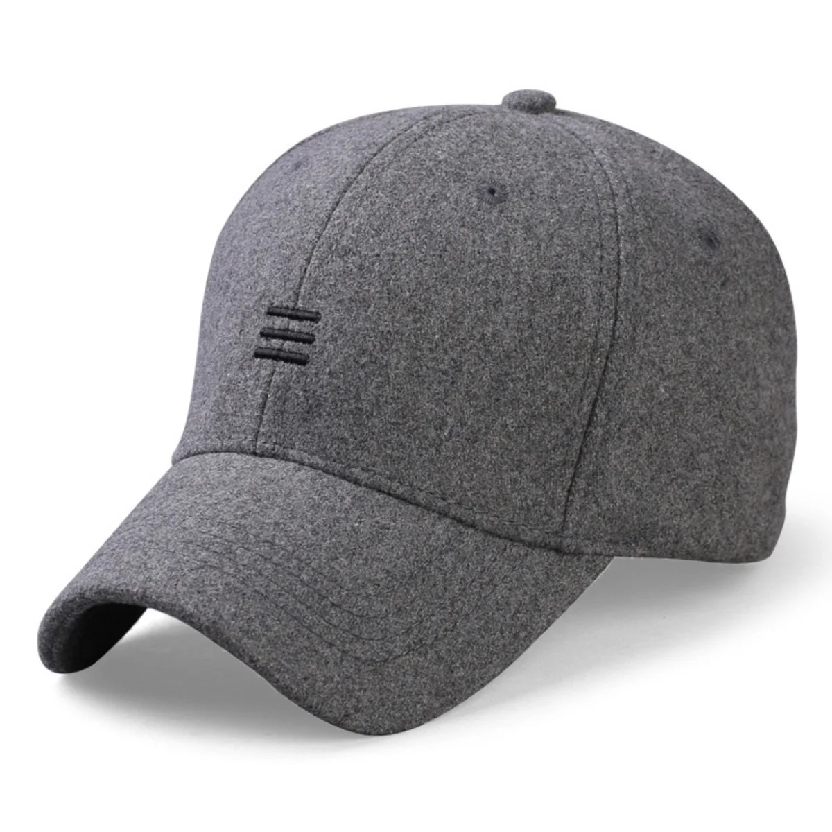 Winter Dad Warm Filz Hüte Großen Kopf Mann Frauen Jungen Mädchen Wolle Visier Männlich Plus Größe Baseball Caps 56-62 cm 62-68 cm – Detail 2