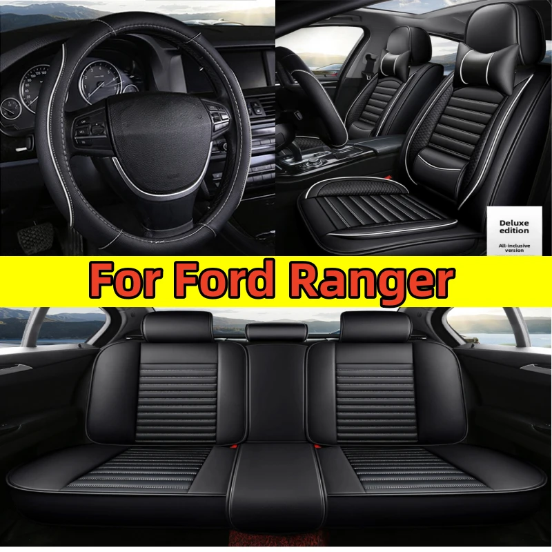 

Чехол на автомобильное сиденье Ford Ranger, универсальный защитный чехол на 5-местное сиденье, мягкий и удобный, искусственная кожа, водонепроницаемый